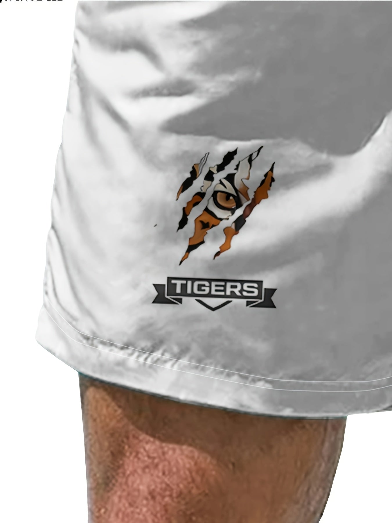 Short tendance à motif tigre bondissant, pantalon d'été