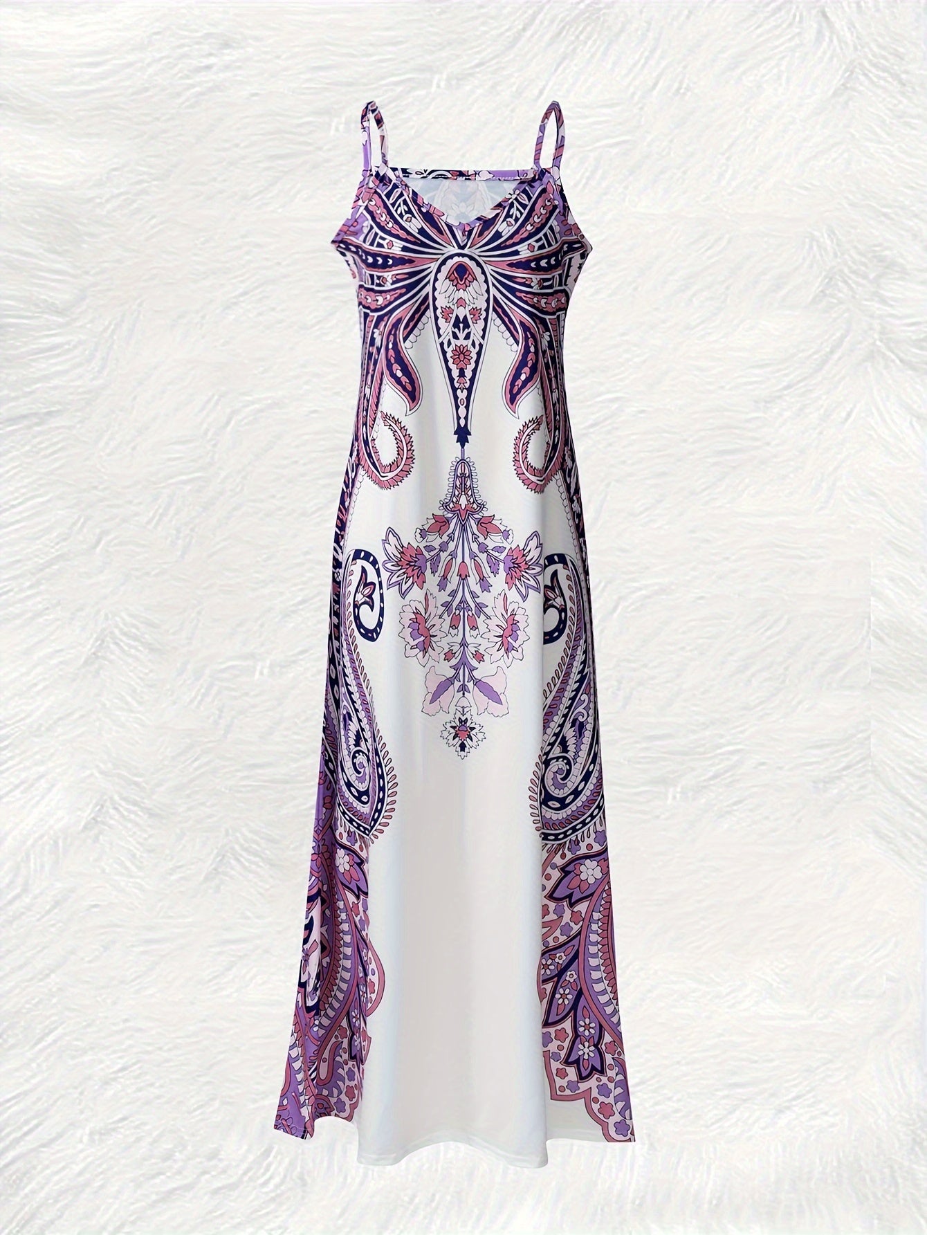 Robe camisole imprimé floral et col en V, robe décontractée sans manches - Topdecheztop.fr