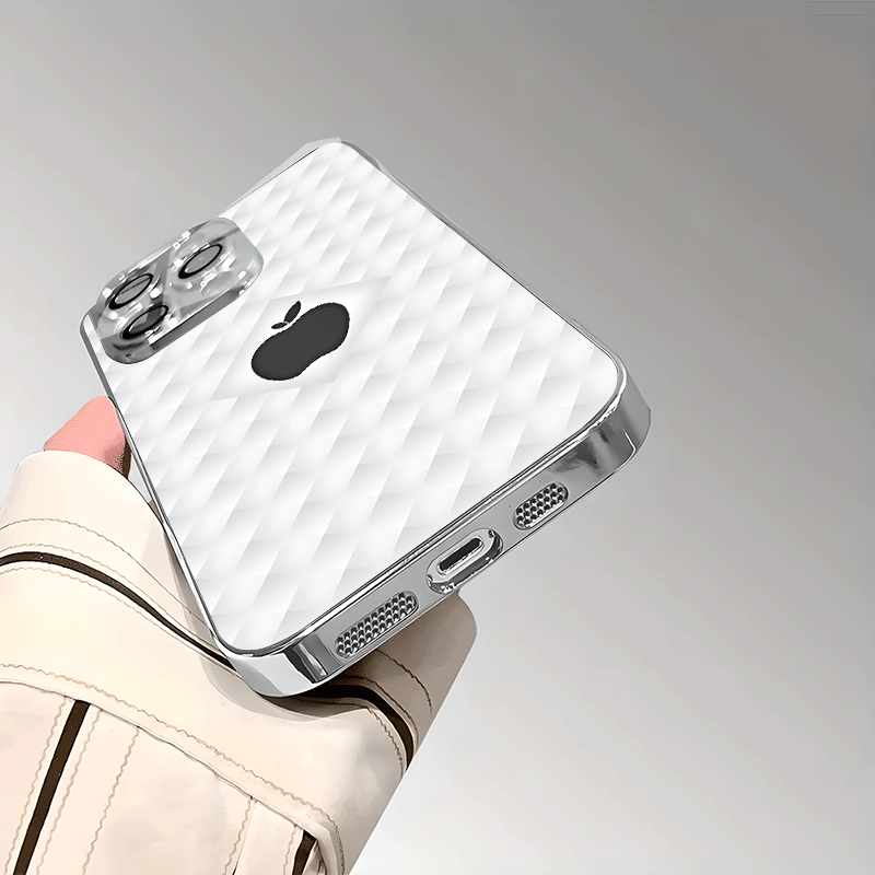 Coque rigide en verre trempé galvanisé avec motif dégradé blanc et noir - Topdecheztop.fr
