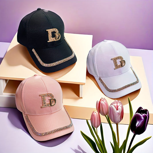 Casquette de baseball avec strass, 100 % polyester - Topdecheztop.fr