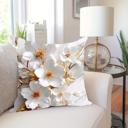 1pc, Super Soft Printed Flowers Fresh Throw Pillow Case Print Cushion Cover - Topdecheztop.fr