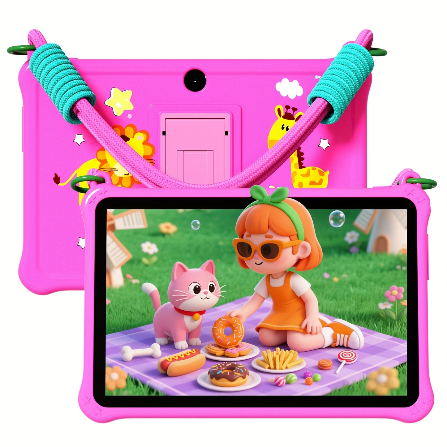 Tablette Android 13 pour enfants, 7 pouces, avec étui de protection