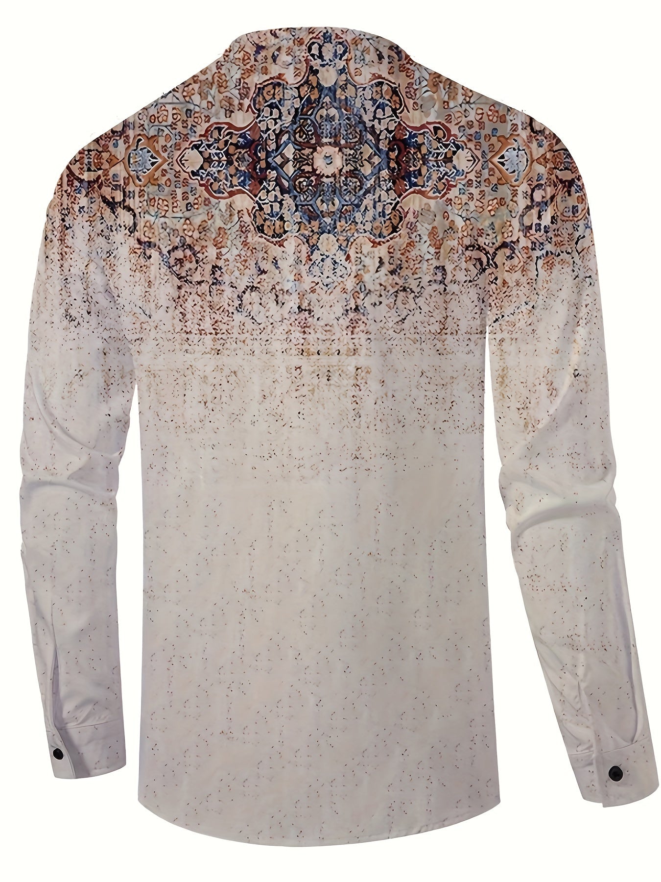 Chemise Henley décontractée à manches longues et boutons pour homme