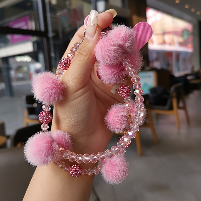 Bracelet en perles de cristal et diamants, cordon pour téléphone portable - Topdecheztop.fr