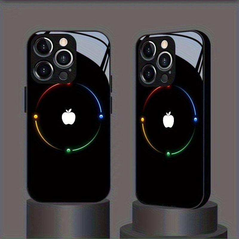 Coque de téléphone luxueuse à motif pomme noir et doré. IPHONE