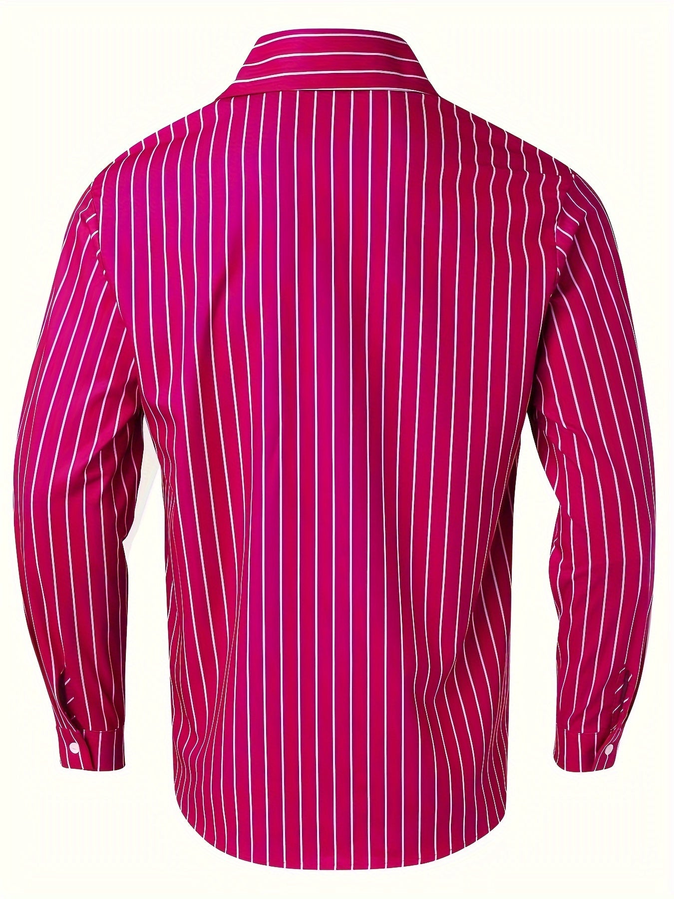 Chemise boutonnée à manches longues et rayures décontractée pour homme