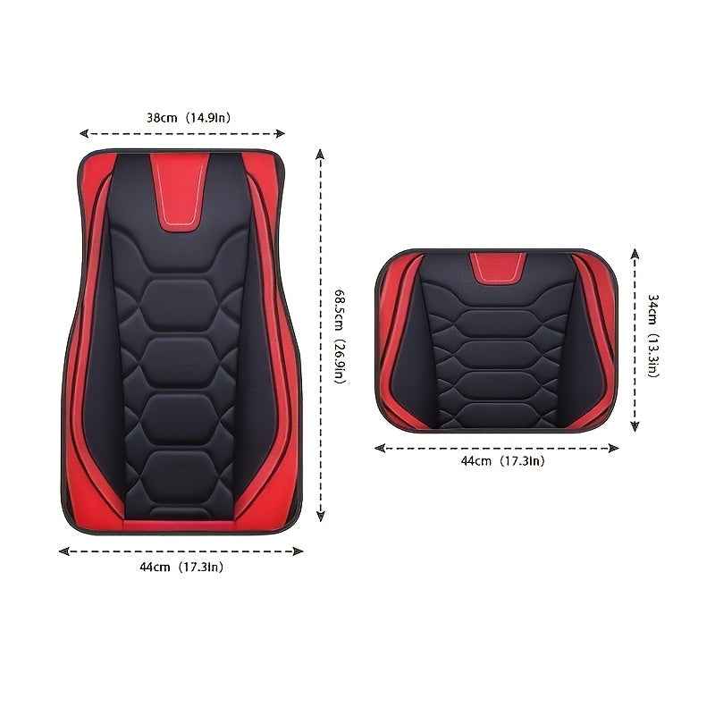 2D Flat Printing | 2Dflat 4pcs Universal Size Polyester Car Floor Set, New Muscle Print, Non-3D, Non-Slip, with Universal Driving Position, Suitable for All Occasions