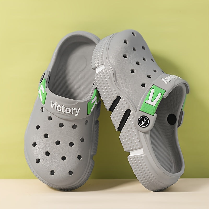 Victory Youngsters' Breathable Clogs - Comfortable, Non-Slip EVA Sandals for Boys & Girls, Durable for Indoor/Outdoor Use, All-Season Footwear in Black, Gray, White, Indoor Outdoor Clogs|Slipon Clogs|Durable Youngsters's Sand - Topdecheztop.fr