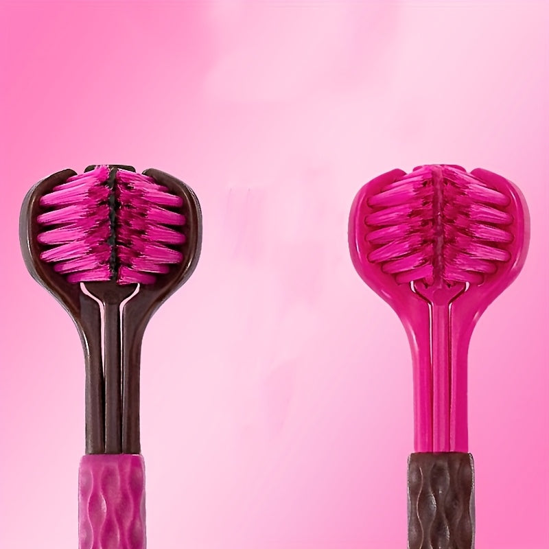 Lot de 2 brosses à dents à poils souples à 3 côtés