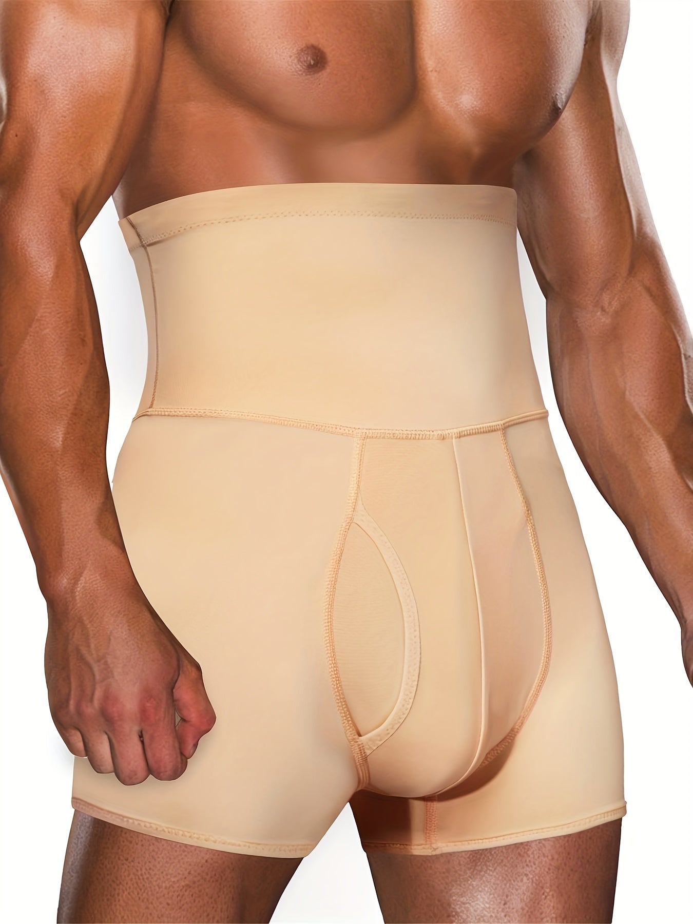 Junlan Men High Waist Slimming Underwear Body Shaper Seamless Boxer Briefs - Topdecheztop.fr