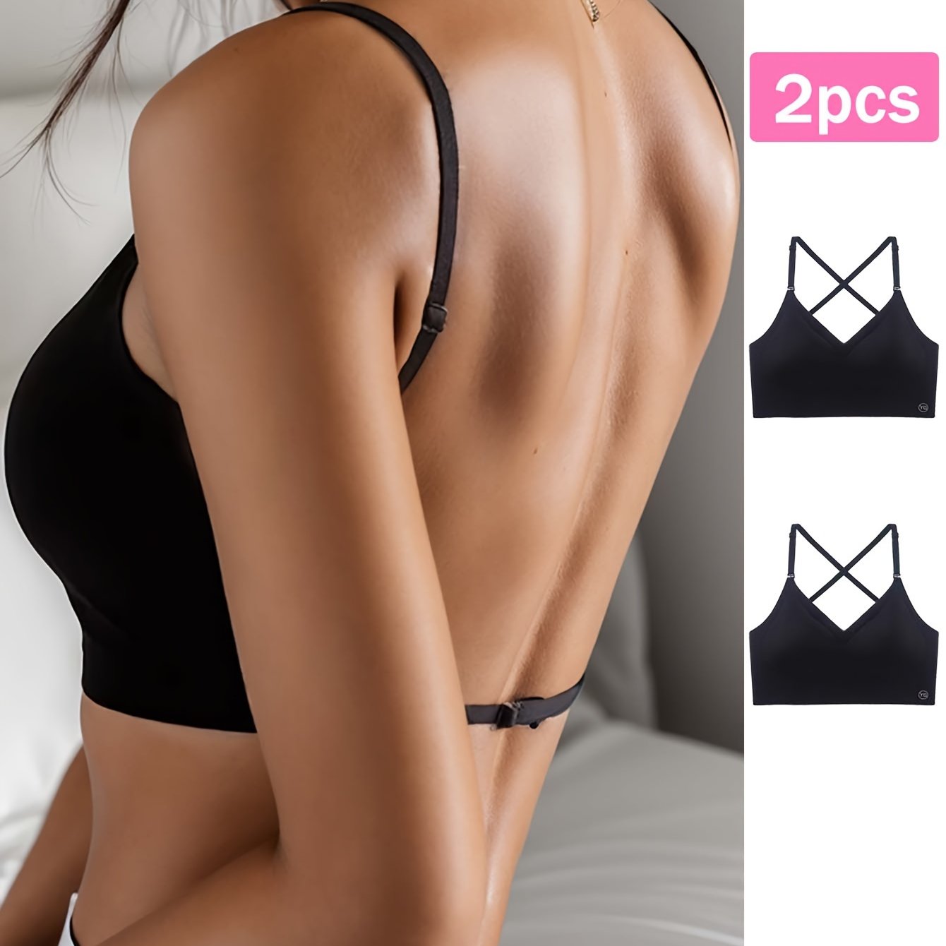 Ensemble soutien-gorge dos nu sans coutures, 2 PCS - Topdecheztop.fr
