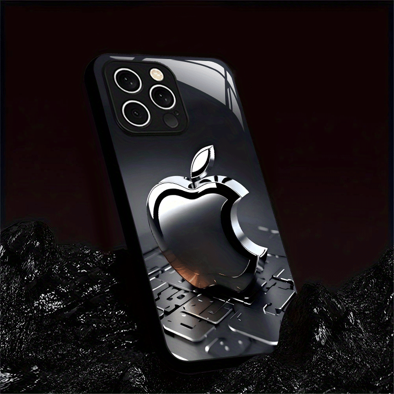 Coque en verre dépoli avec logo Apple