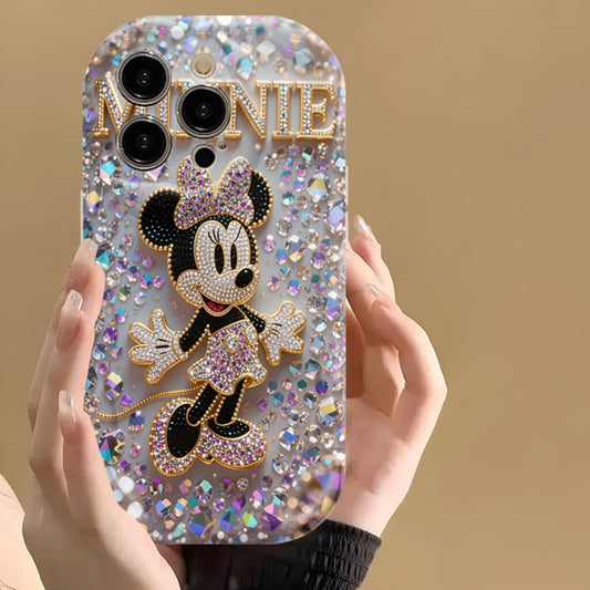 Une coque de téléphone sous licence Disney avec un design en strass, IPHONE - Topdecheztop.fr
