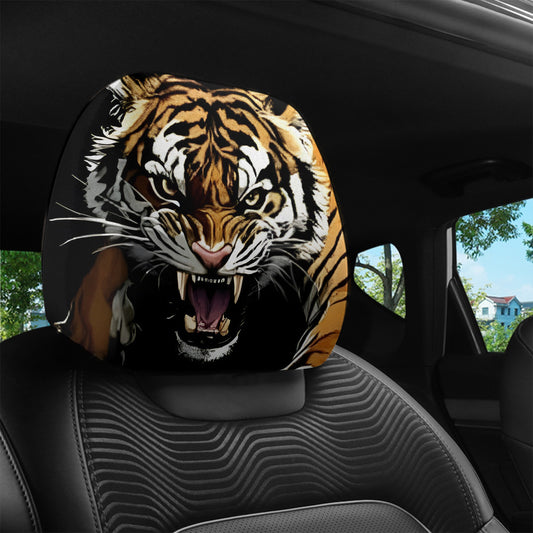 Lot de 2 housses d'appuie-tête de voiture à imprimé tigre sauvage