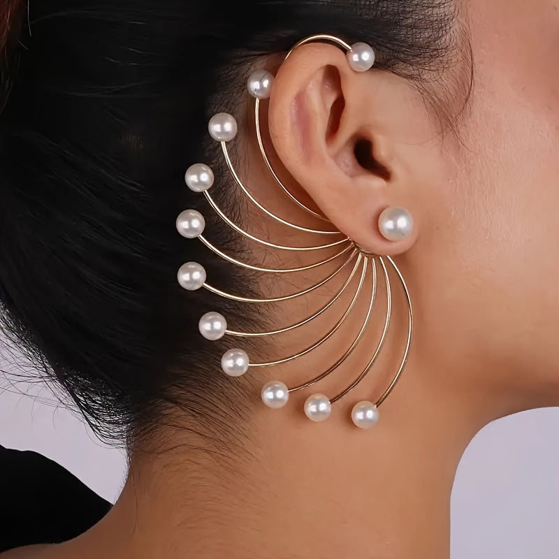 1 paire de boucles d'oreilles pendantes élégantes en forme d'éventail - Topdecheztop.fr