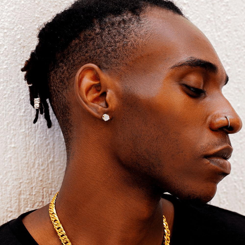 Lot de 2 boucles d'oreilles hip-hop pour homme