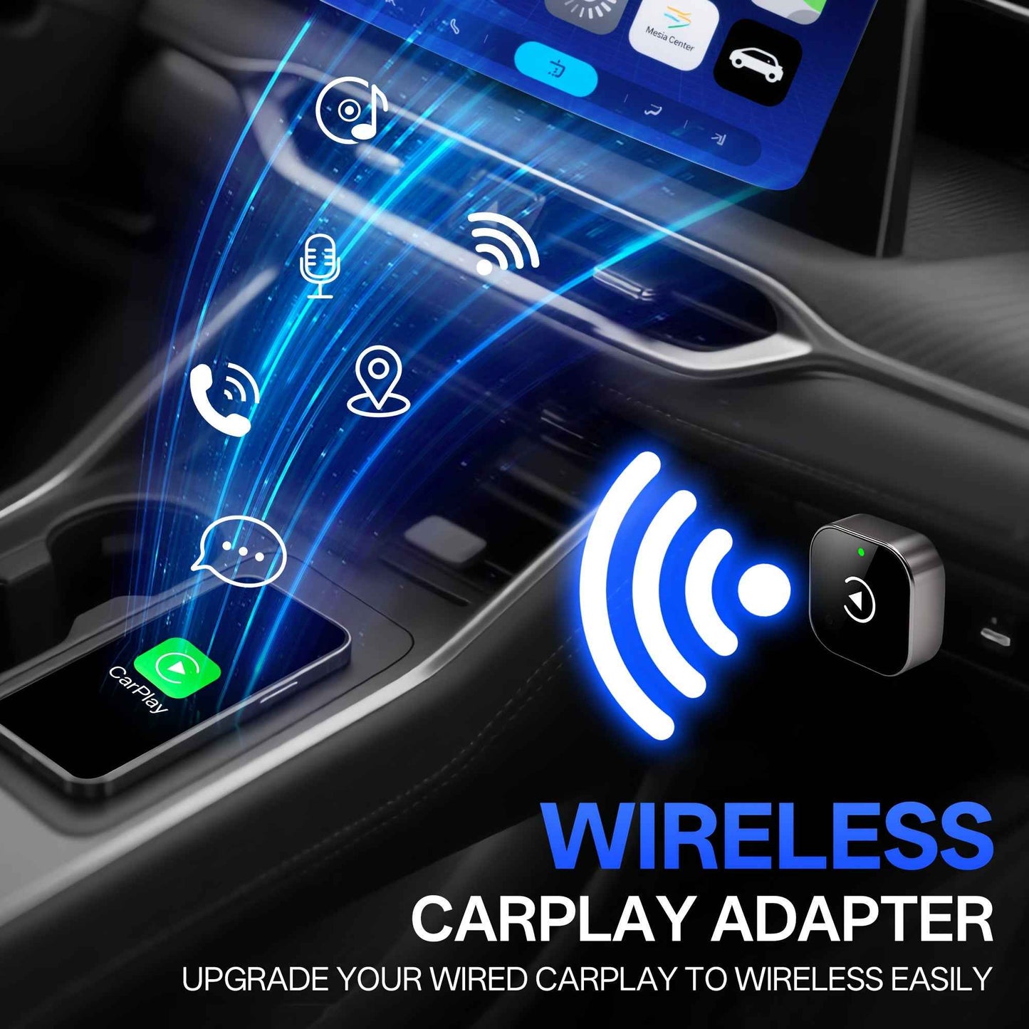 Adaptateur sans fil 2 en 1 CarPlay et Android Auto - Connexion automatique