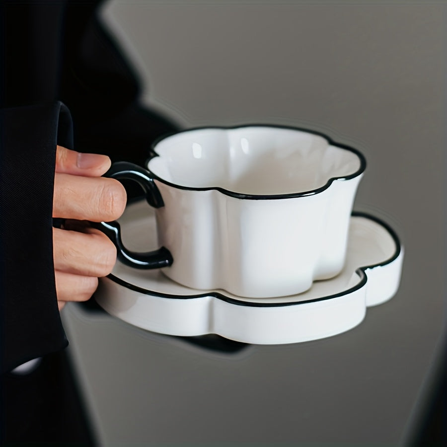 Ensemble tasse et soucoupe à café en céramique minimaliste nordique