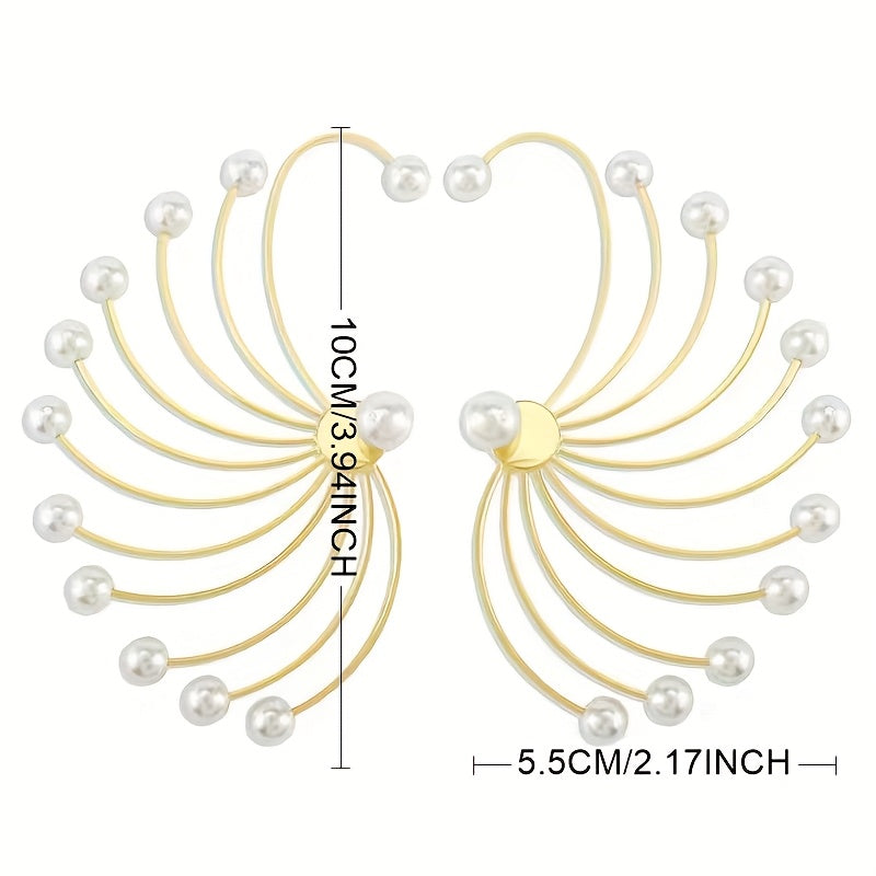 1 paire de boucles d'oreilles pendantes élégantes en forme d'éventail - Topdecheztop.fr