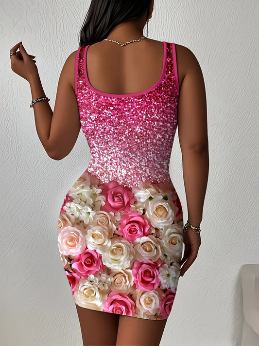 Robe sans manches à imprimé floral - Topdecheztop.fr