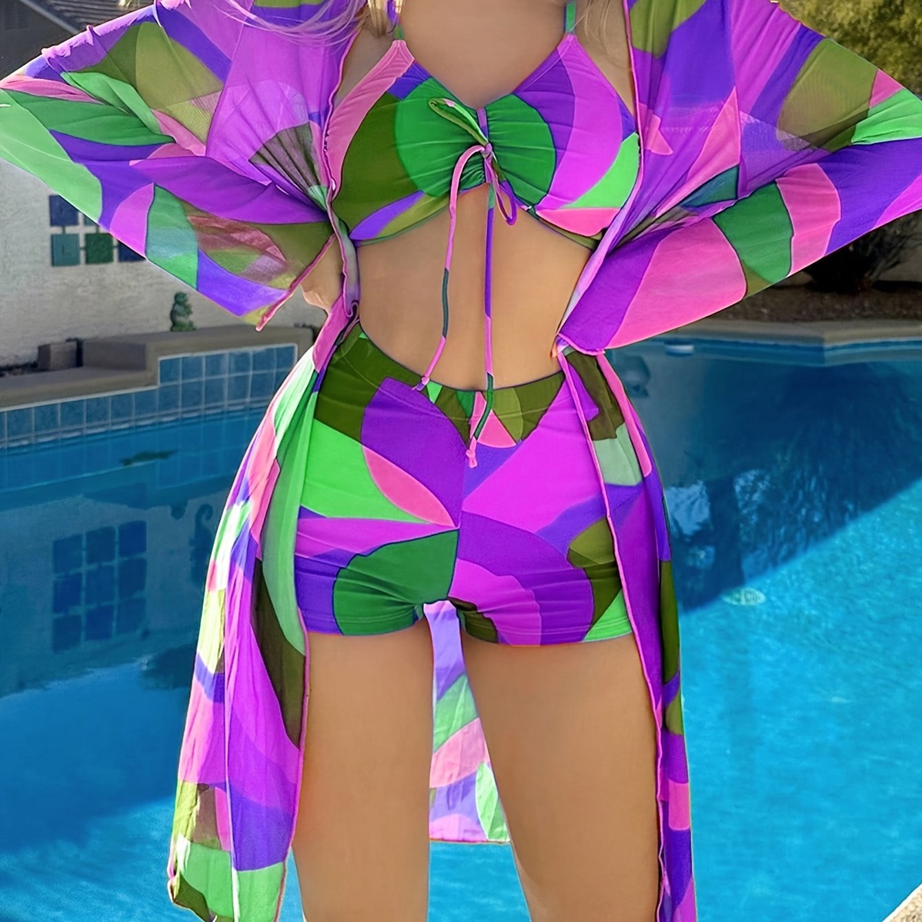Ensemble de plage 3 pièces tendance pour femme