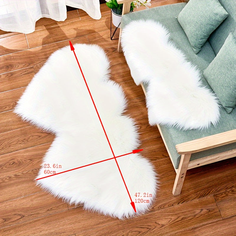 Tapis en peluche ,forme de cœur pour salon