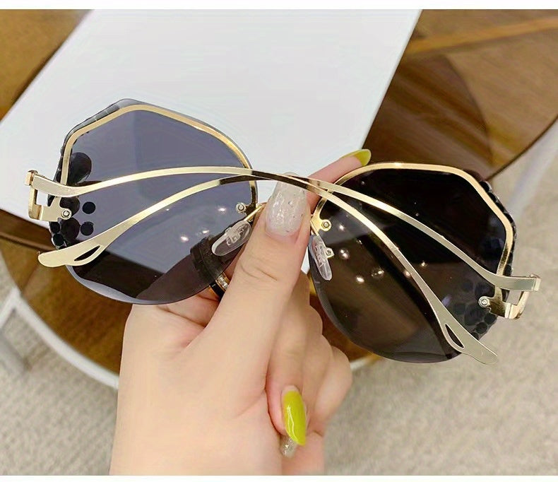 1 paire de lunettes tendance sans monture avec strass - Topdecheztop.fr