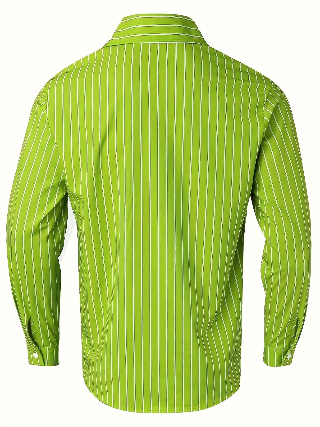 Chemise boutonnée à manches longues et rayures décontractée pour homme