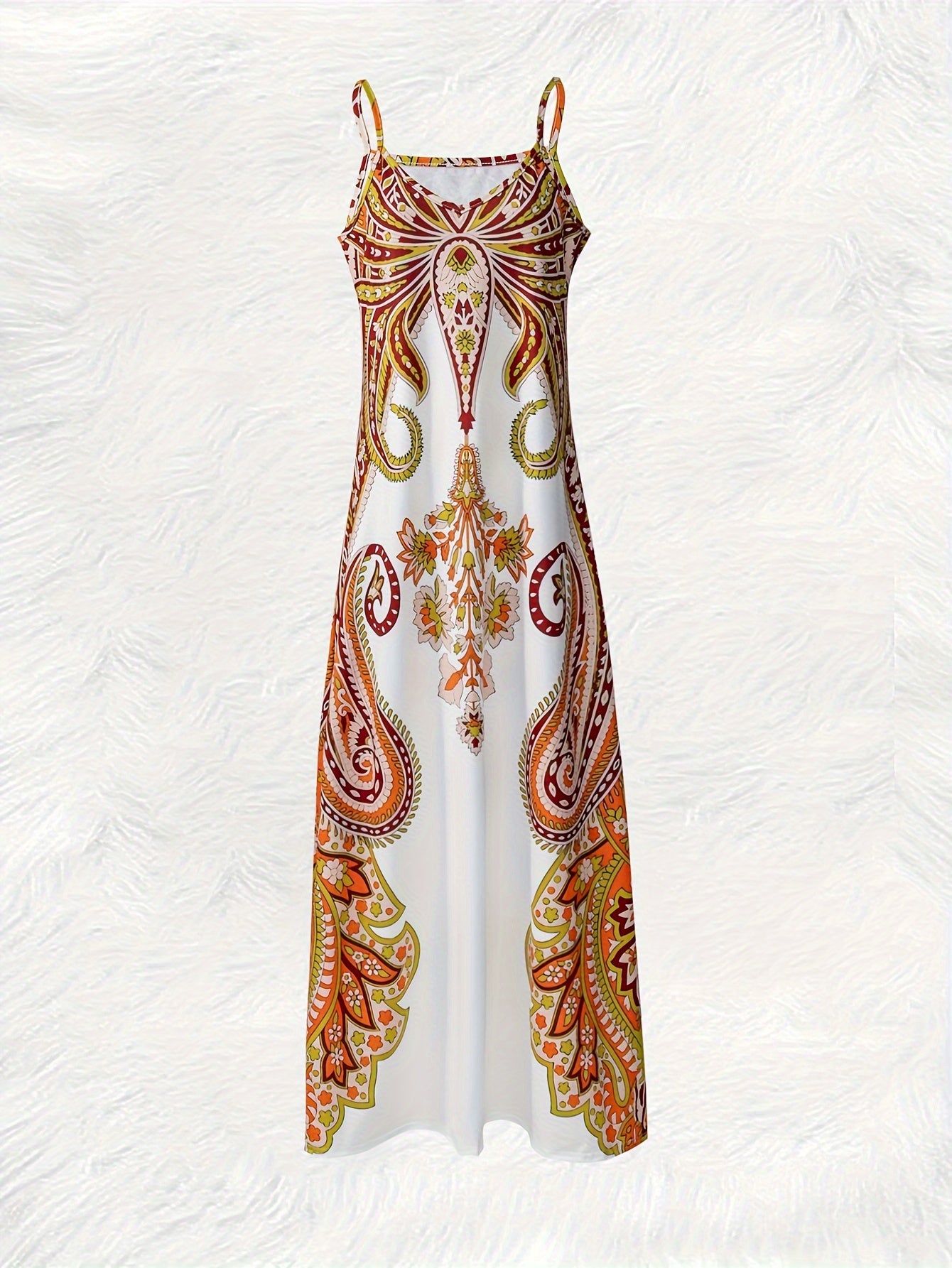 Robe camisole imprimé floral et col en V, robe décontractée sans manches