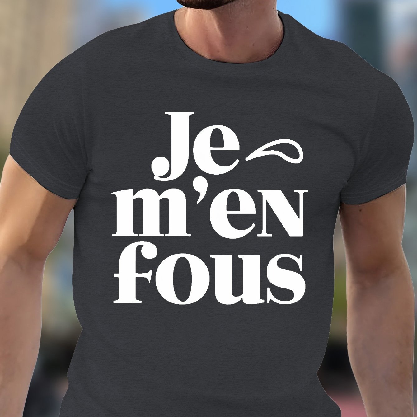 T-shirt graphique « I Don't Care » pour homme