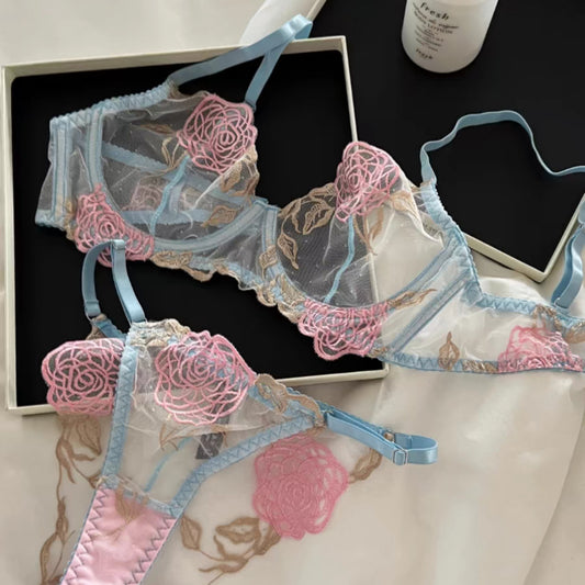 Nouveau soutien-gorge brodé de roses qui affine la poitrine des femmes