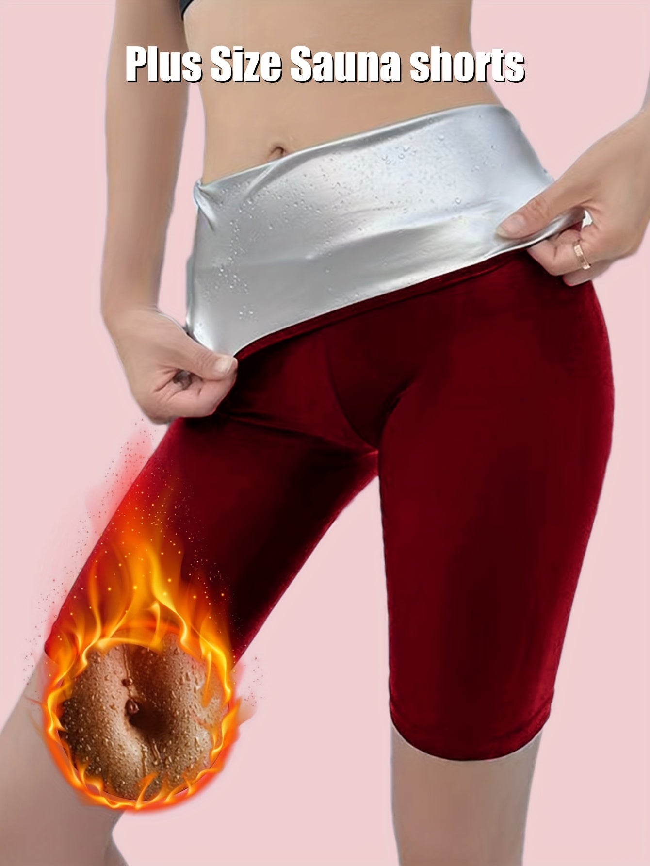 Plus Size Women's Sports Leggings, Sauna Shorts, High-waisted Yoga Pants, Suitable For Sweating Fitness Wear, Suitable For Yoga, Running, Fitness - Topdecheztop.fr