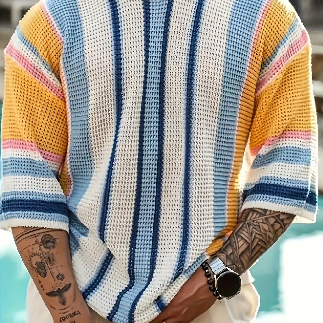 Pull rayé décontracté pour homme - Topdecheztop.fr