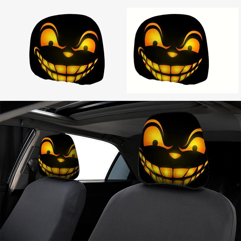 Lot de 2 housses d'appuie-tête lumineuses Chat du Cheshire, style fantaisie