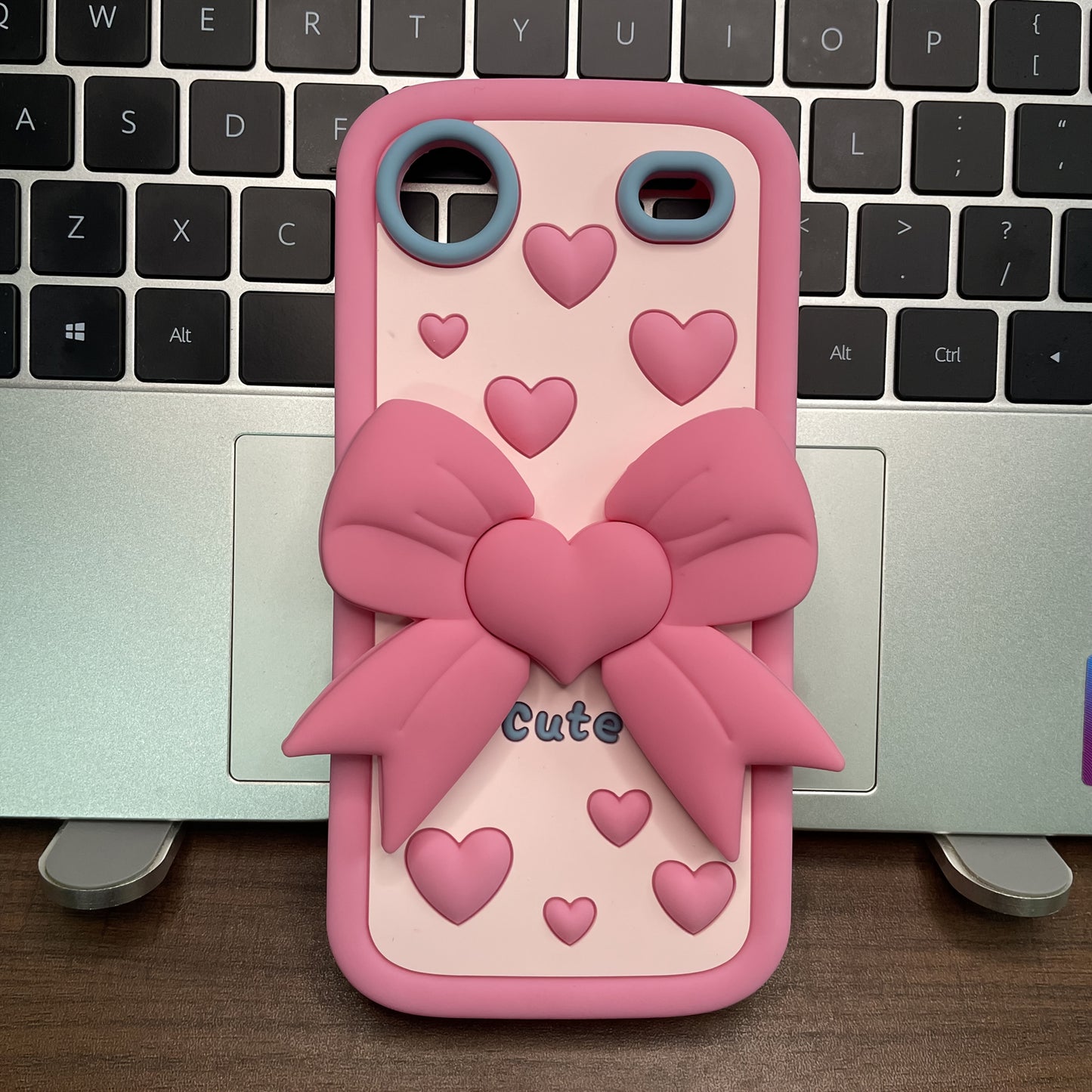 Coque de téléphone - 1 coque pleine écran avec support et motif cœur, compatible avec iPhone