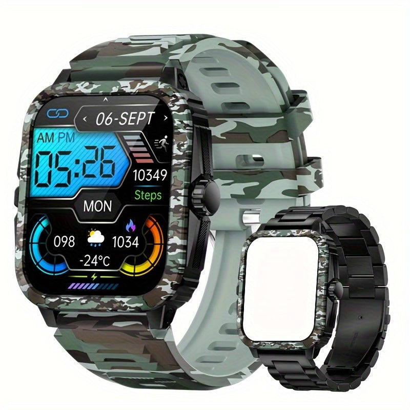 Montre connectée style camouflage JELLOO avec enregistrement d'exercice - Topdecheztop.fr
