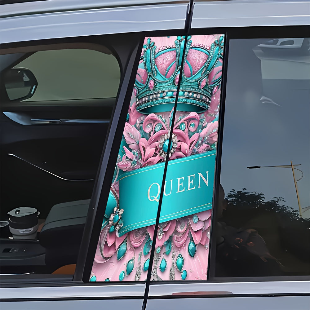 Lot de 2 autocollants de voiture motif couronne de reine