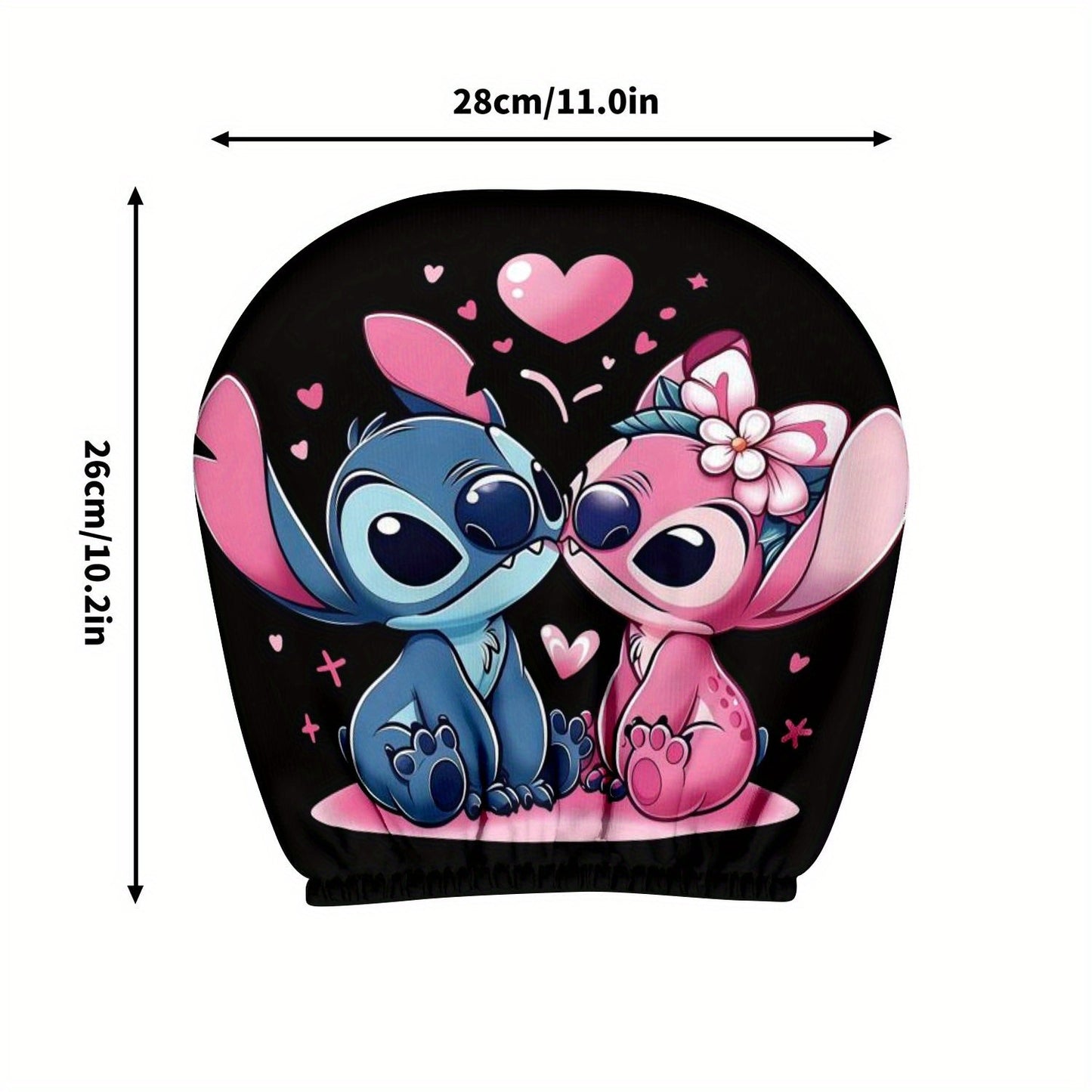 Lot de 2 housses d'appui-tête Disney à motifs Stitch et Lilo