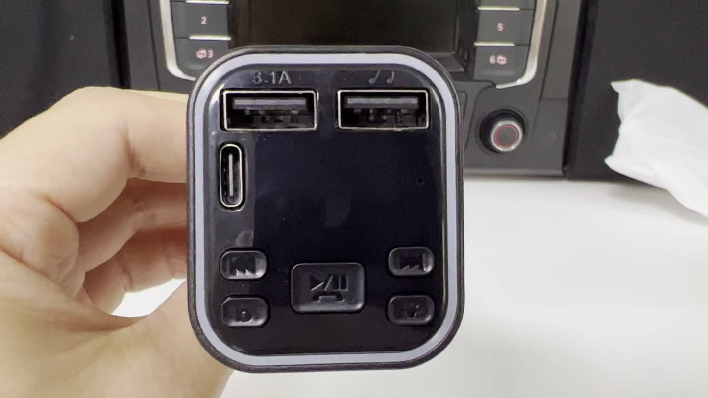 Lecteur MP3 de voiture avec transmetteur FM sans fil, charge rapide USB