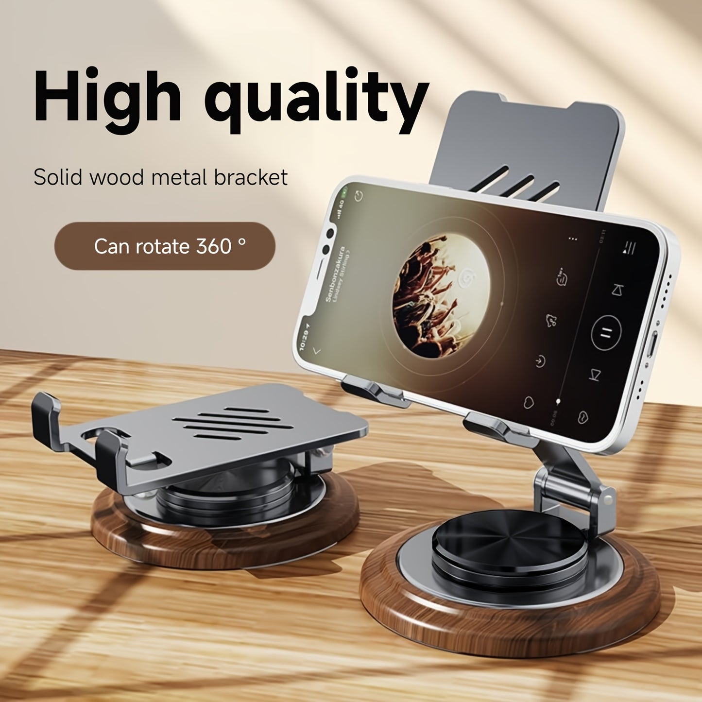 Support de téléphone portable pliable en bois