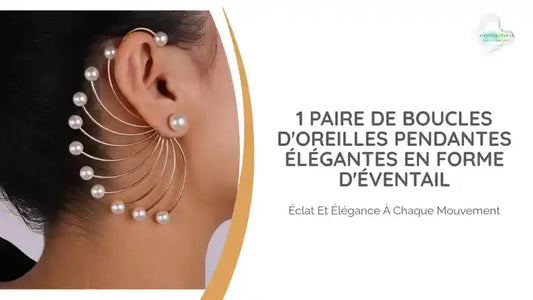 1 paire de boucles d'oreilles pendantes élégantes en forme d'éventail by@Outfy