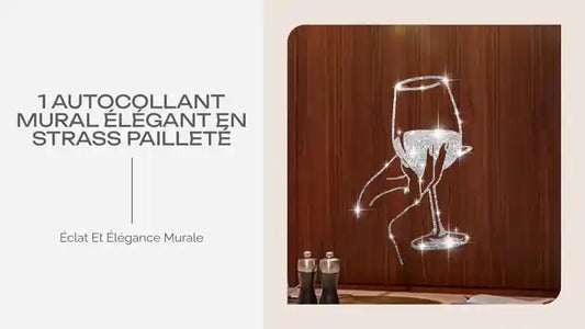 1 autocollant mural élégant en strass pailleté by@Outfy