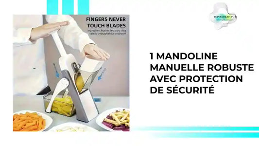 1 mandoline manuelle robuste avec protection de sécurité by@Outfy