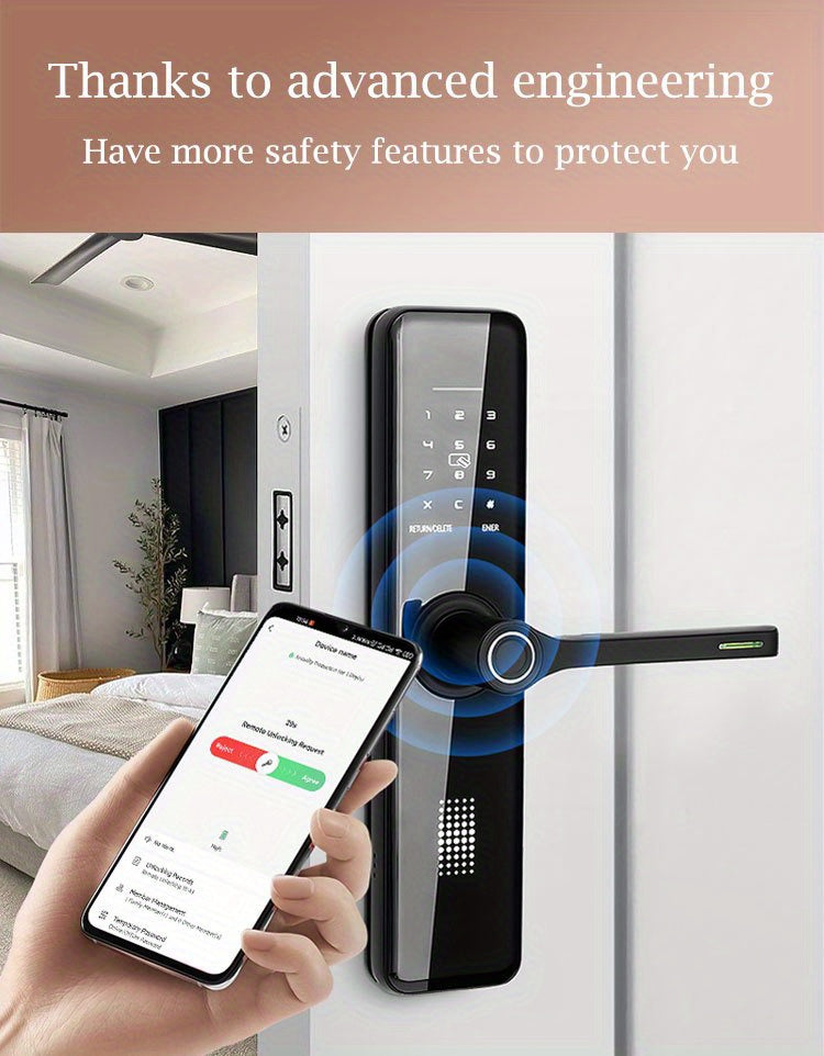 Serrure de porte électronique intelligente à empreinte digitale pour la maison, entrée sans clé avec application et clavier, serrure de porte d'entrée