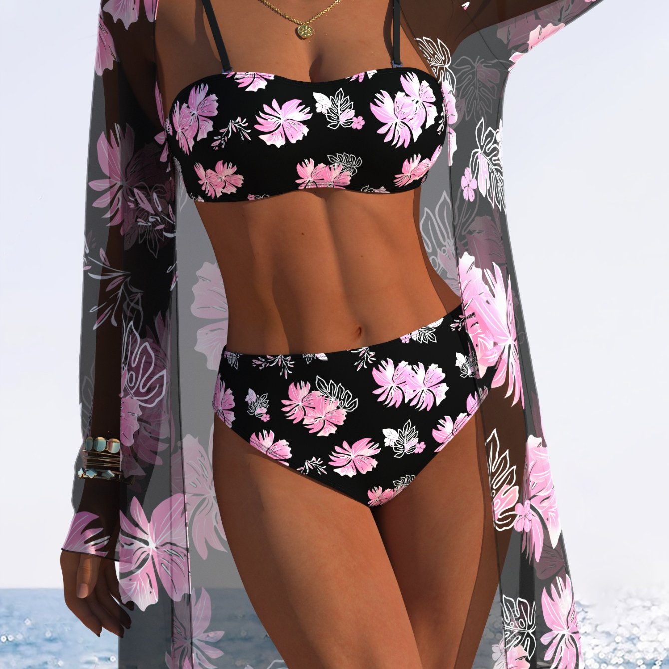 Maillot de bain bikini 3 pièces pour femme