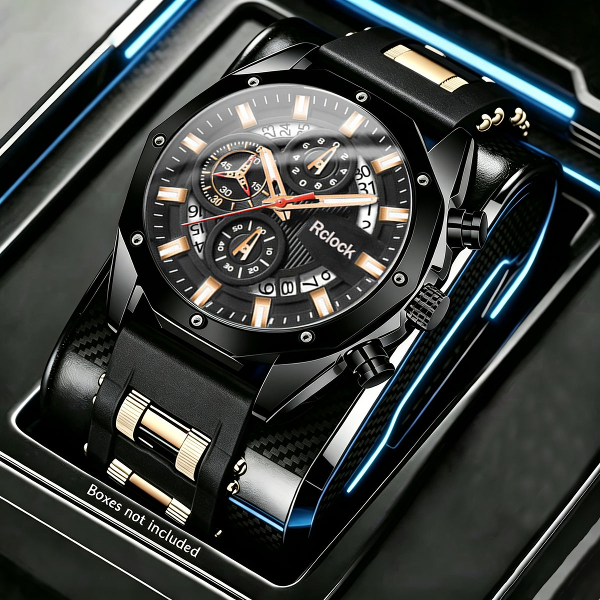 Montre d'affaires tendance pour homme avec bracelet en  et fonction calendrier, adaptée à un port quotidien. Un cadeau idéal pour la famille et les amis pour la fête des Pères, la Saint-Valentin, Noël, et