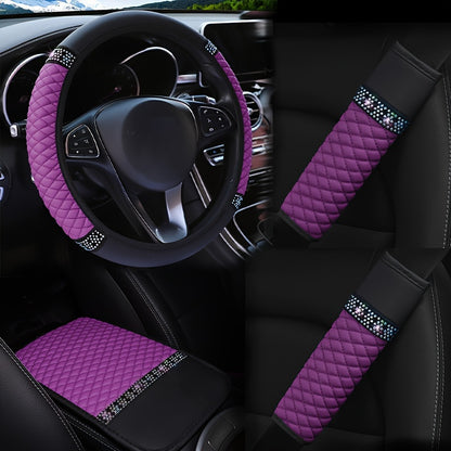 Ensemble d'intérieur de voiture en cuir PU ,4 pièces VIOLET