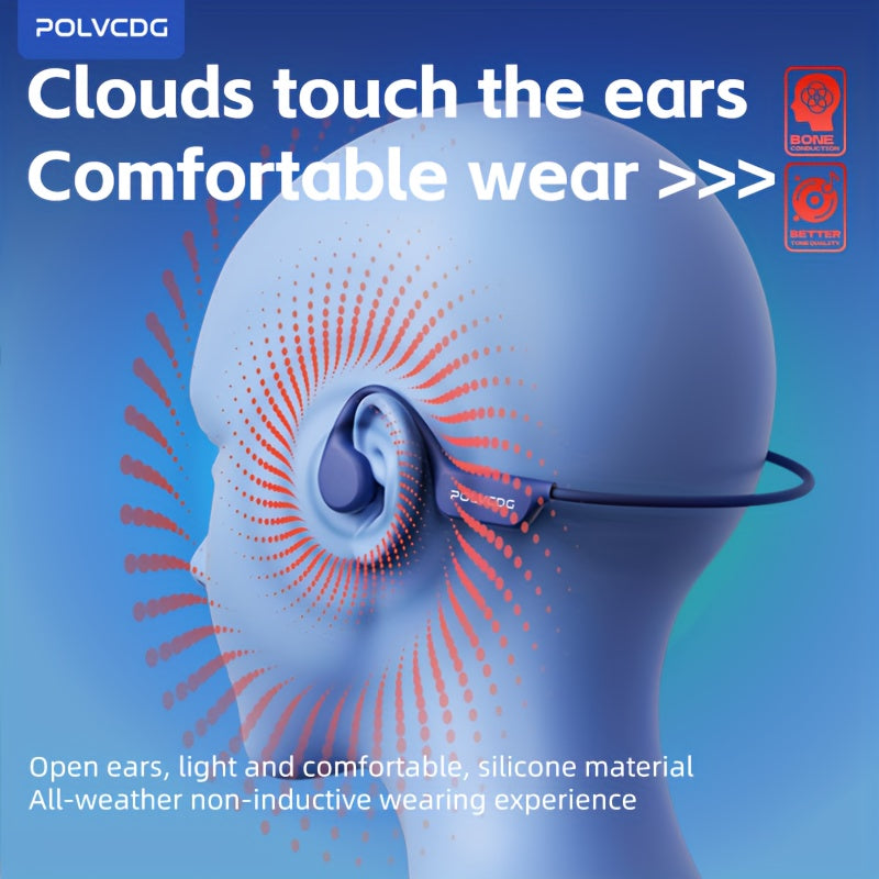 Écouteurs sans fil à conduction osseuse POLVCDG X7 | Autonomie de 10 heures, IPX-8, mémoire de 32 Go, natation, course à pied, cyclisme, fitness