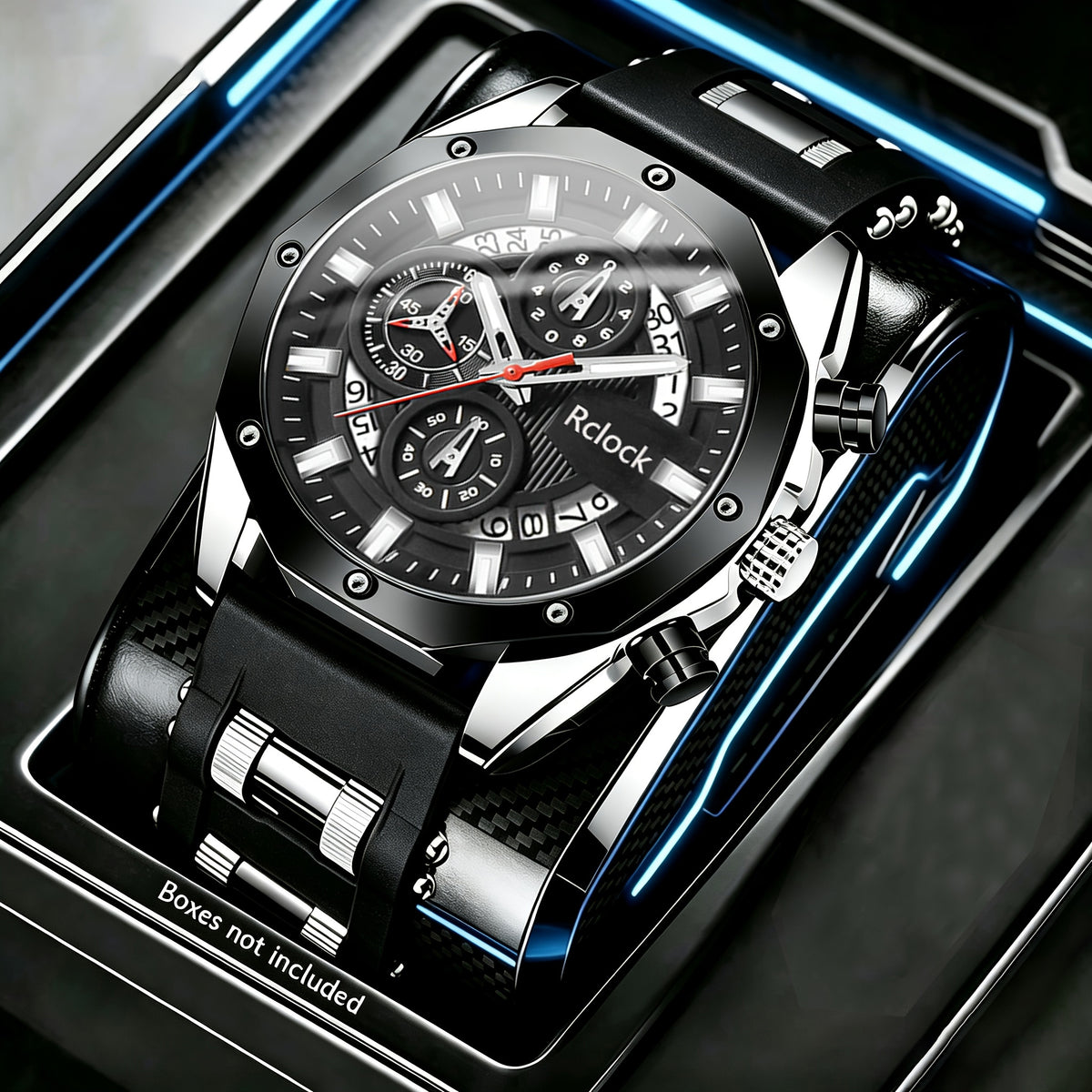 Montre d'affaires tendance pour homme avec bracelet en  et fonction calendrier, adaptée à un port quotidien. Un cadeau idéal pour la famille et les amis pour la fête des Pères, la Saint-Valentin, Noël, et