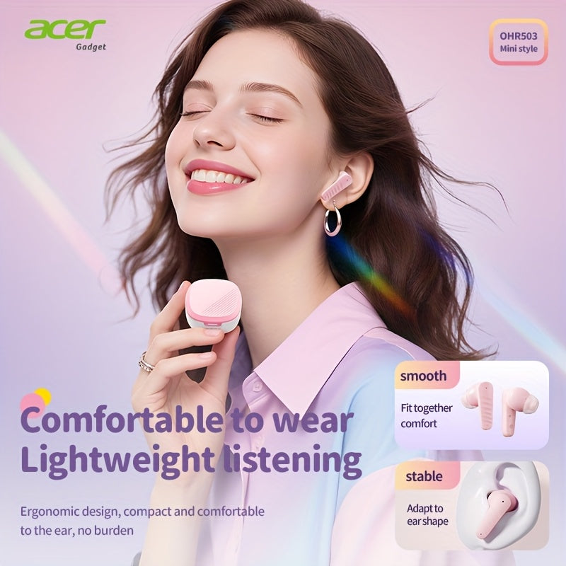 Écouteurs intra-auriculaires sans fil Acer avec chargement USB-C, son stéréo